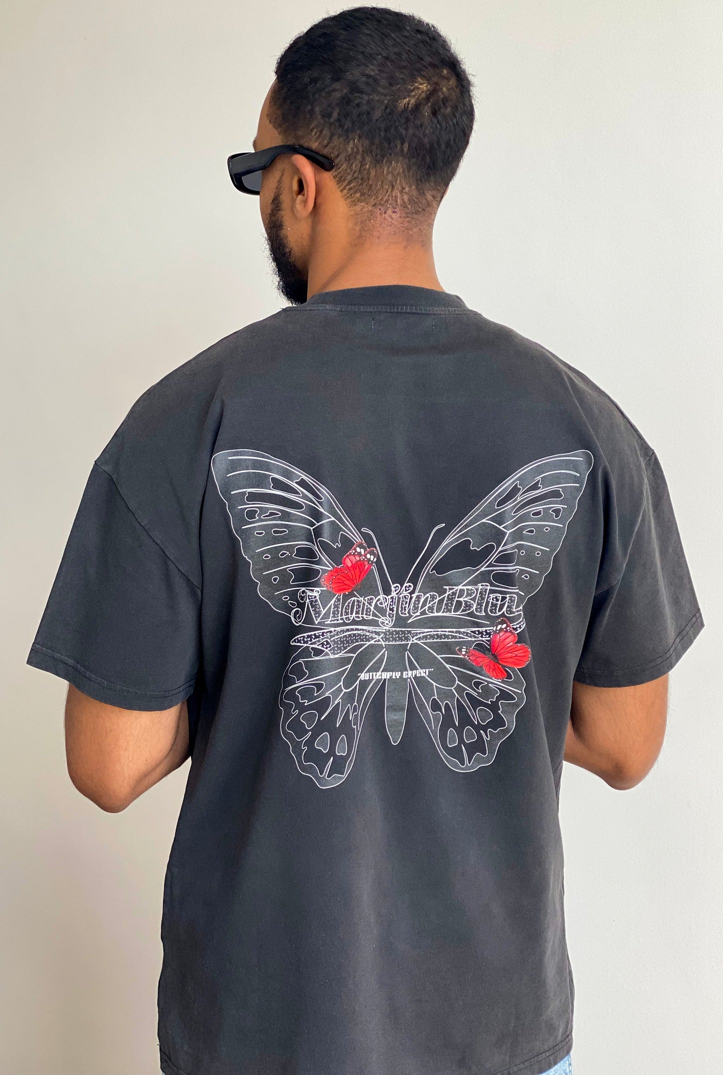 'Butterfly effect' T shirt - Vintage grey