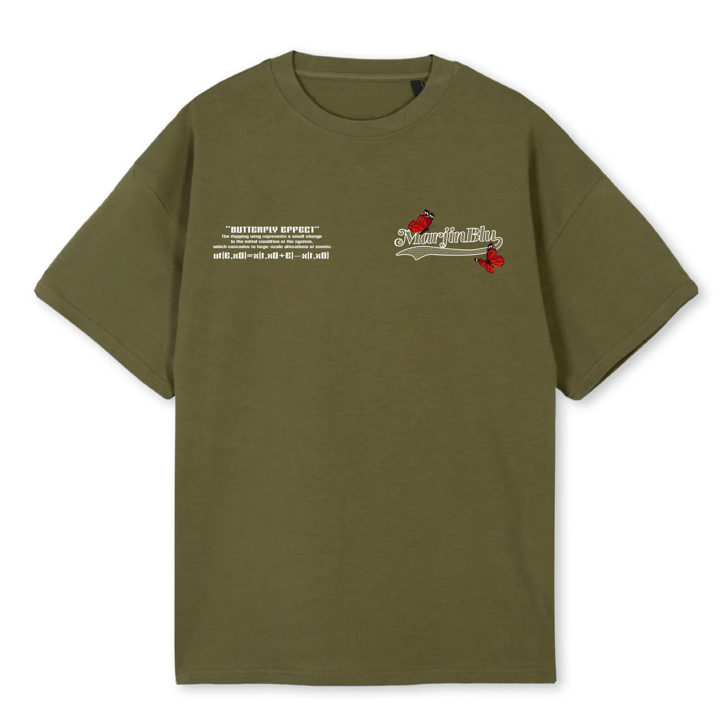 ‘Butterfly effect' T shirt - Khaki