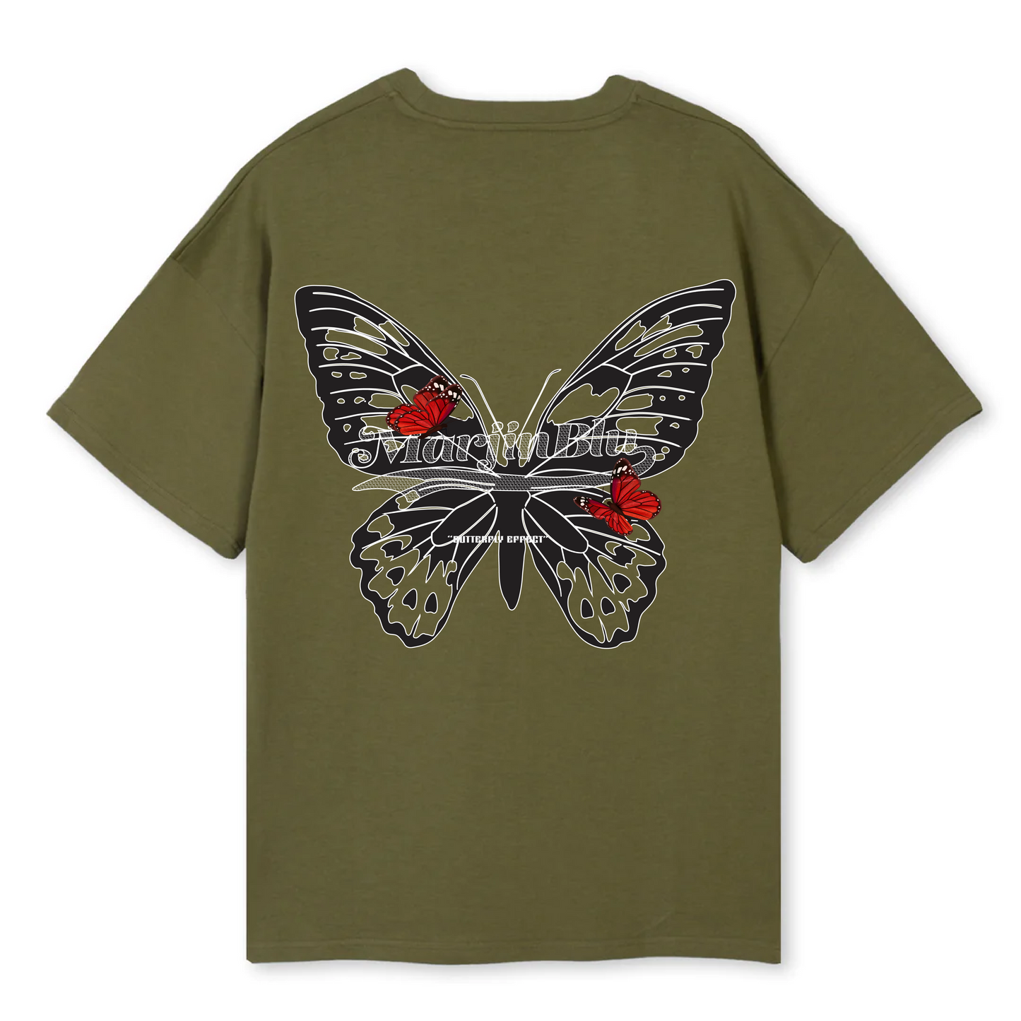 ‘Butterfly effect' T shirt - Khaki