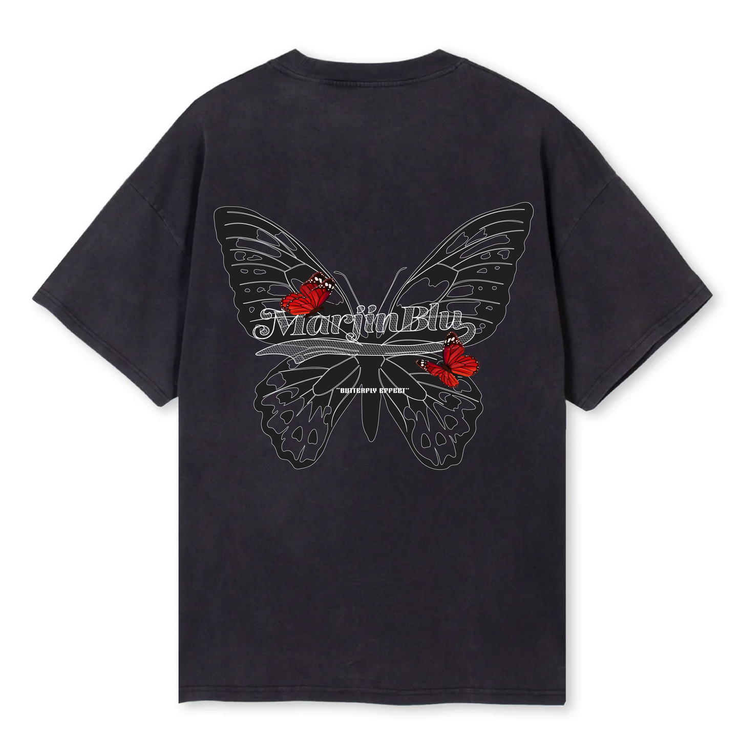 'Butterfly effect' T shirt - Vintage grey